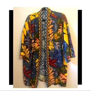 Embroidered batik kimono oversized size small